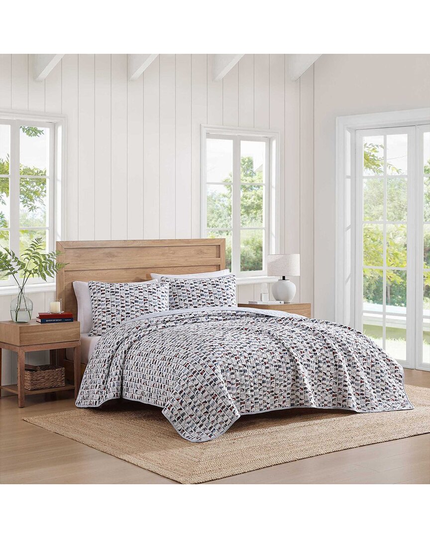 Tommy Hilfiger 136 Thread Count Boating Flags Cotton Reversible Quilt Set