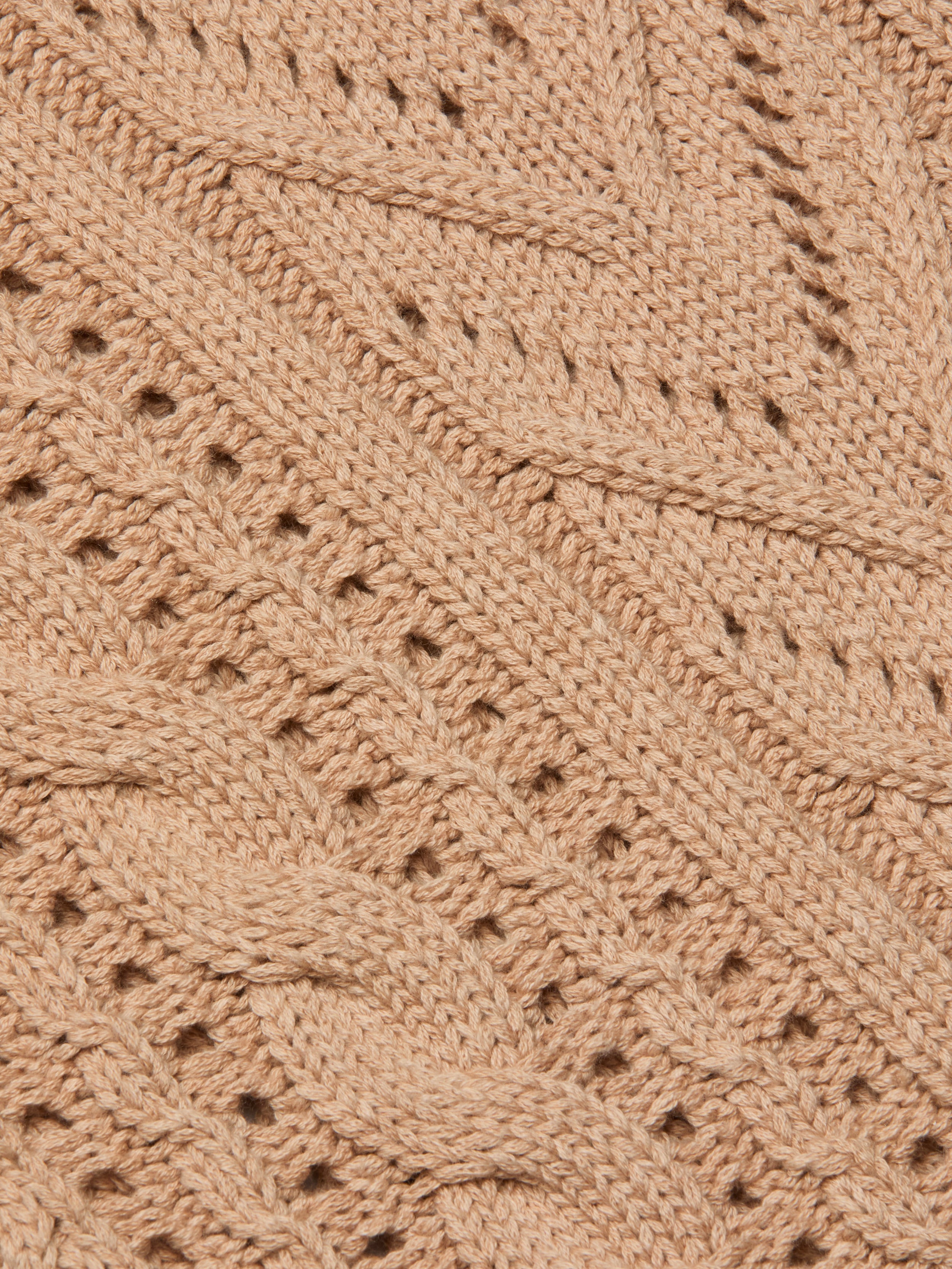 Mio Cabled Pullover In Soft Camel