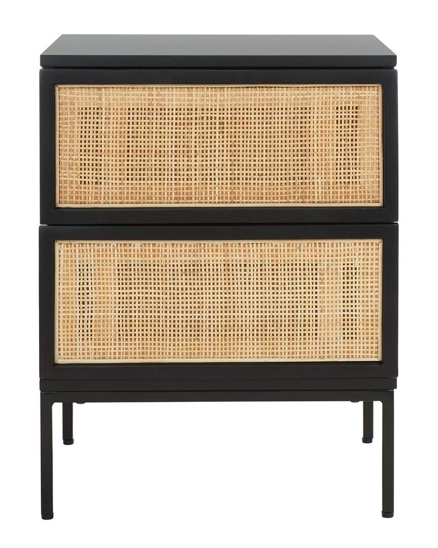 Zadie 2-Drawer Rattan Nightstand