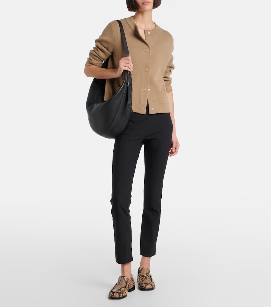 Shrunken wool and cashmere cardigan