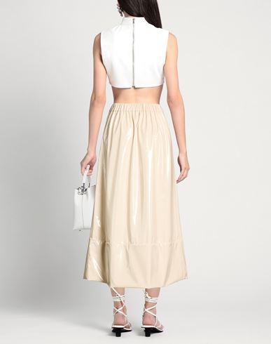 Woman Midi skirt Beige Size 0 Polyurethane, Polyester