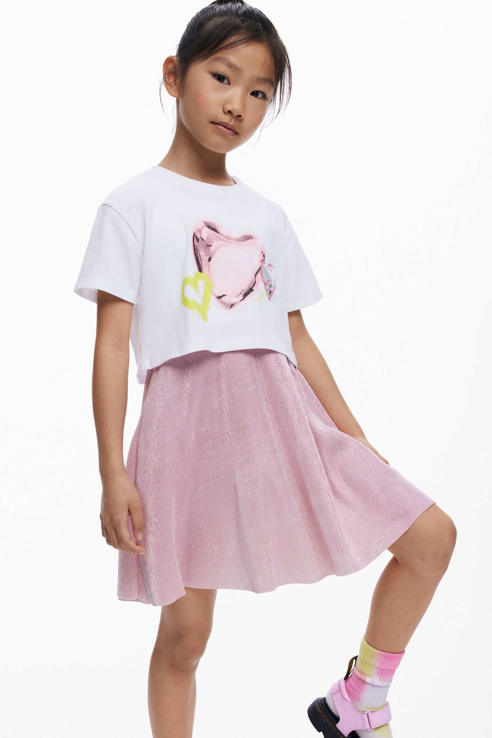 Double-layer dress with heart
