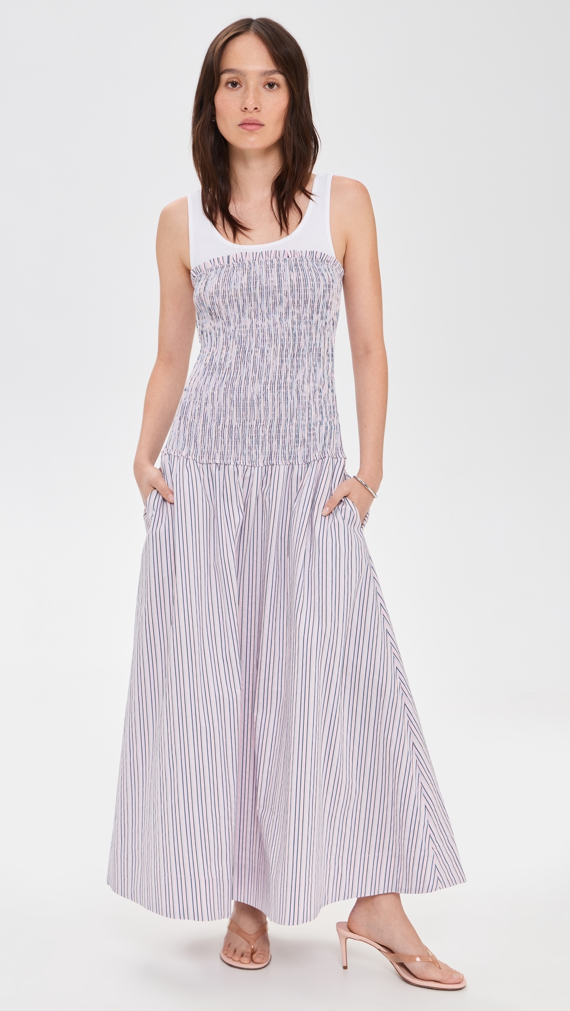 Sophie Stripe Maggy Dress Strawberry Cream/Blue