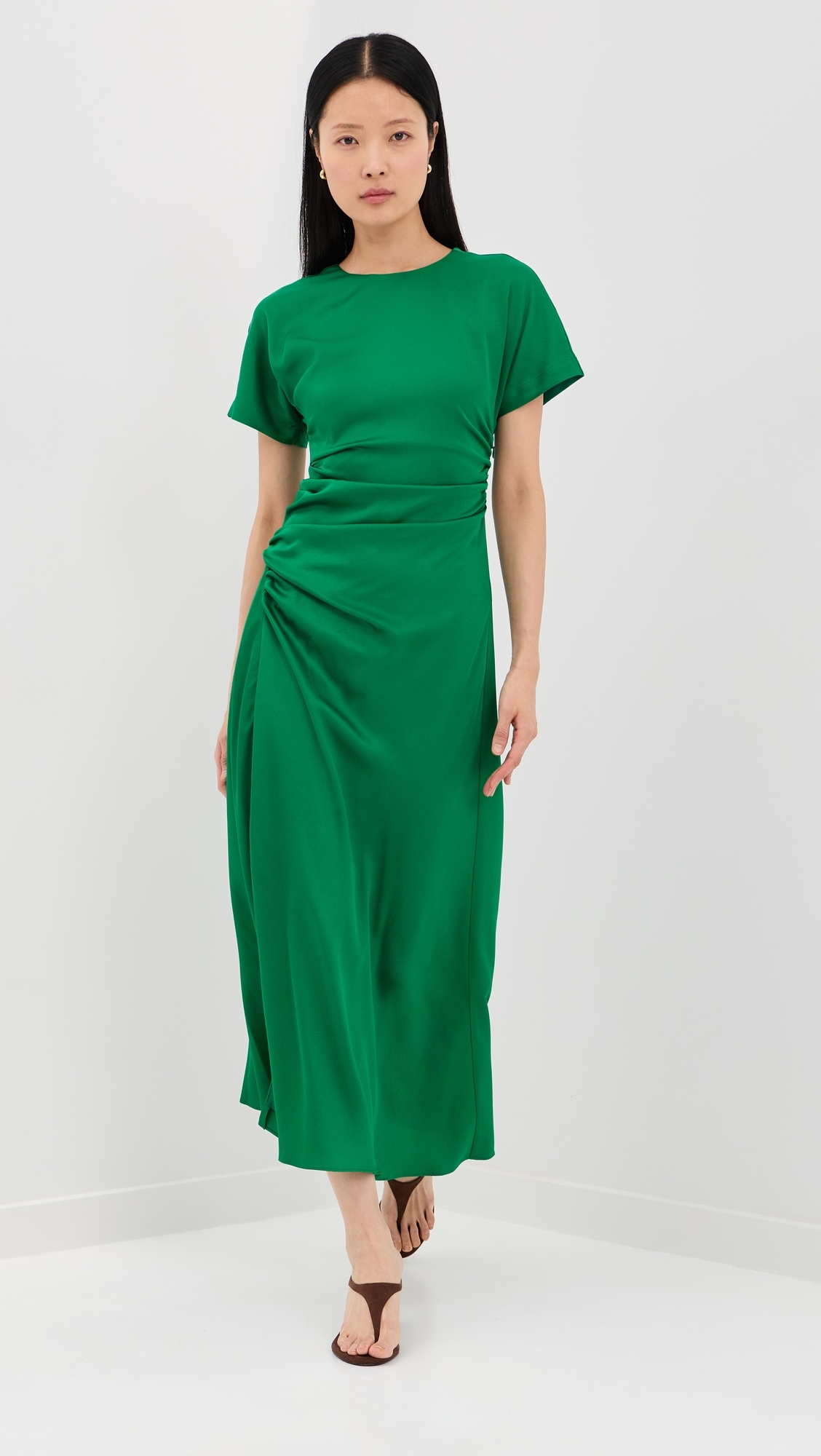 Marabella Draped Midi Dress Kelly Green