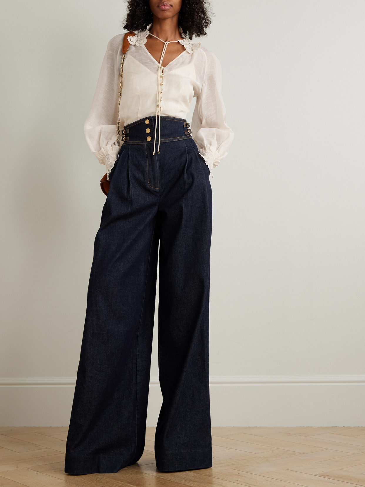 Rebellion Lace-trimmed Gathered Linen And Silk-blend Gauze Blouse - Cream