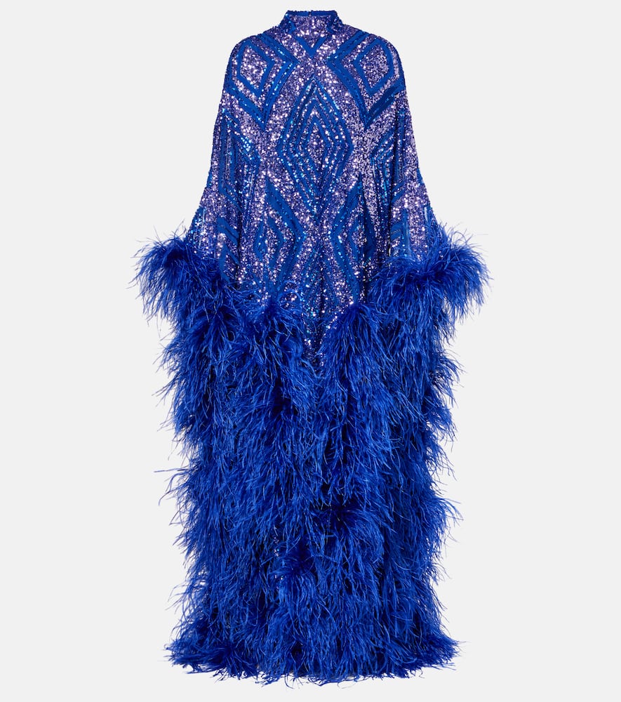 Casta Diva Follies sequined tulle kaftan