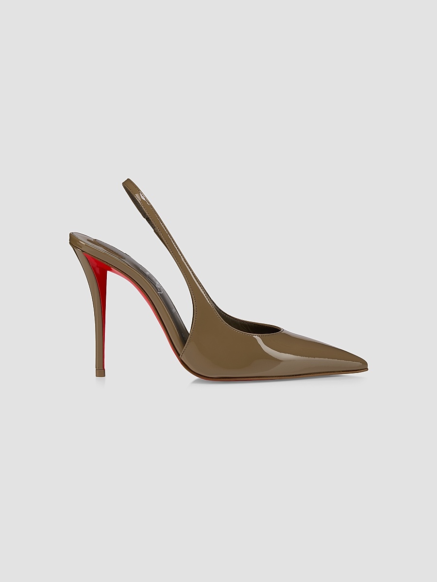 Women's Miss Z Patent Leather 100MM Sling Back Pumps - Silex