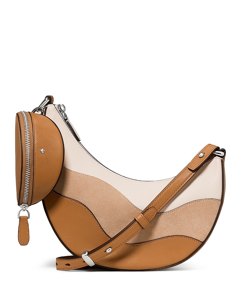 Duo Wavy Suede & Leather Crossbody