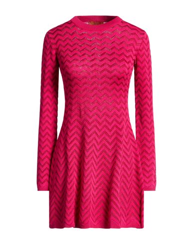 Woman Mini dress Fuchsia Size 4 Cotton, Viscose, Elastane, Polyamide