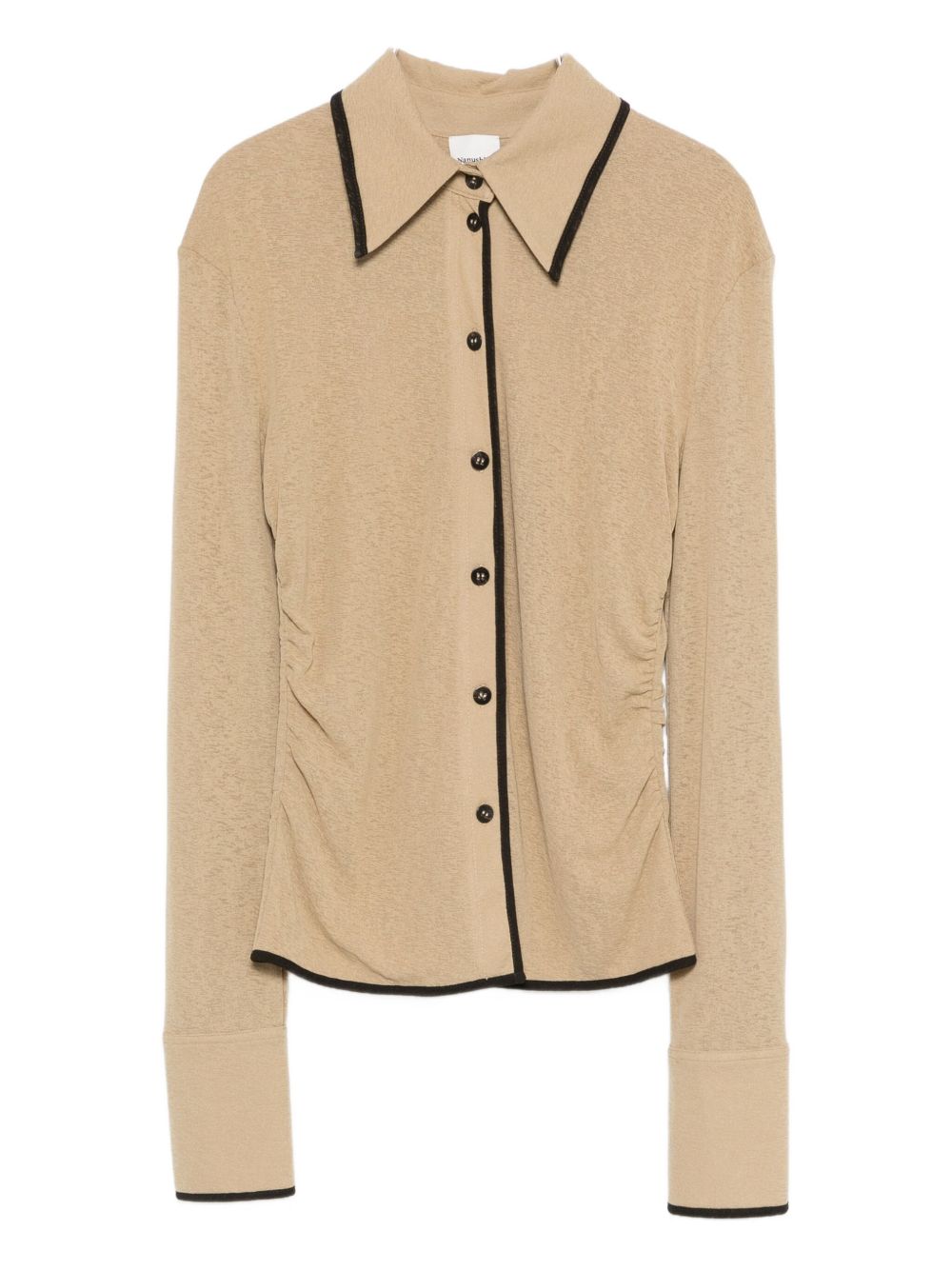 Button-fastening polo top - Neutrals
