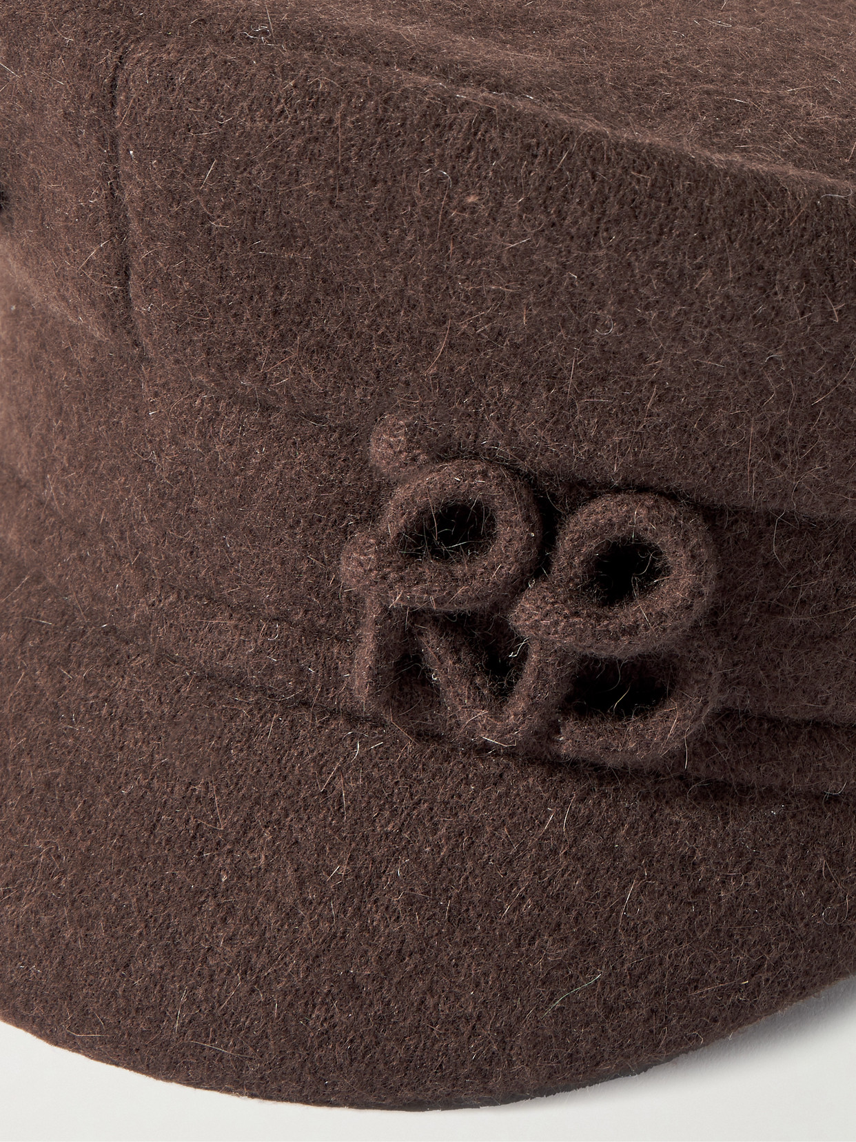 Appliquéd Wool-blend Hat - Brown