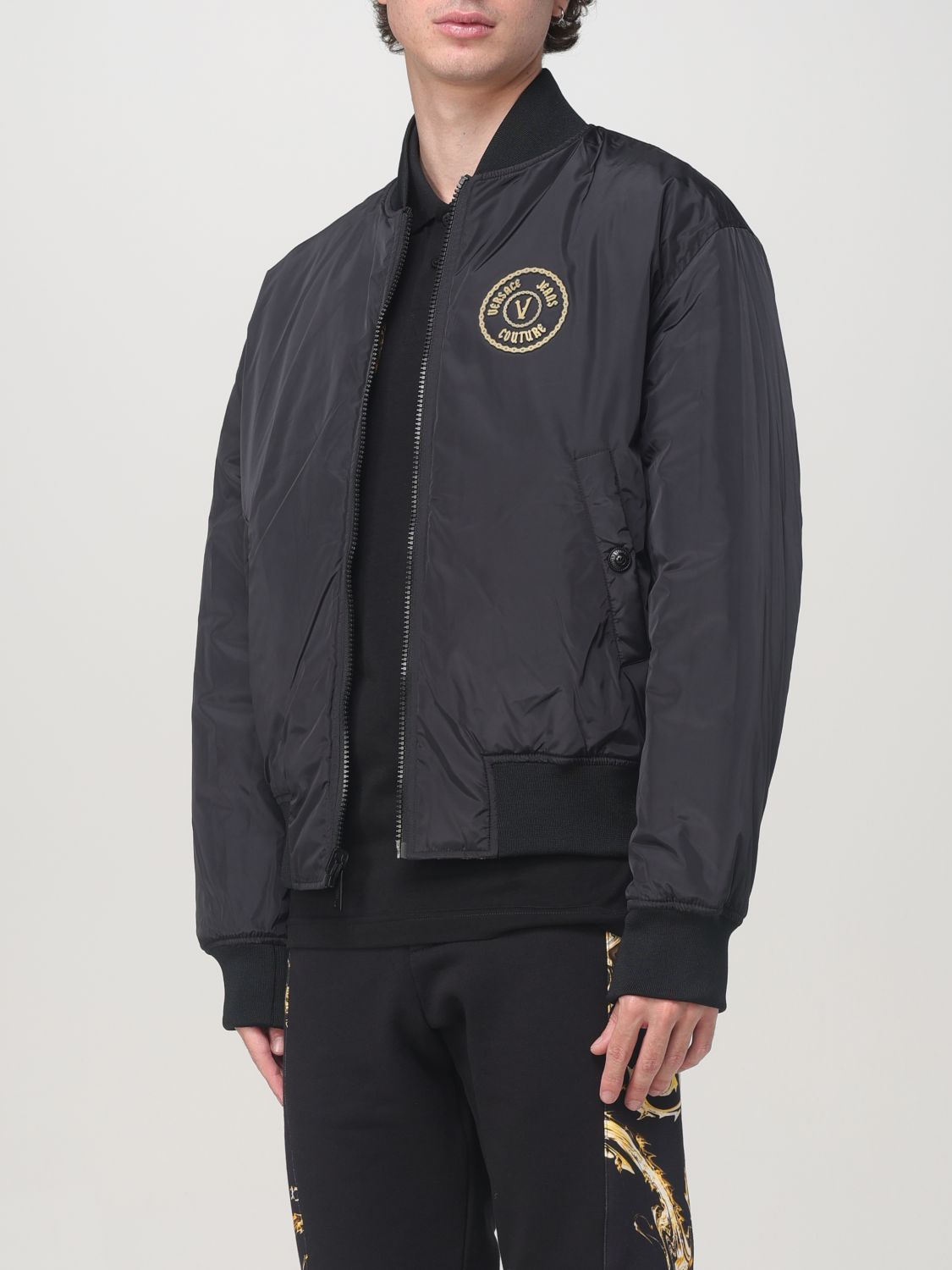 Reversible padded bomber jacket - Black