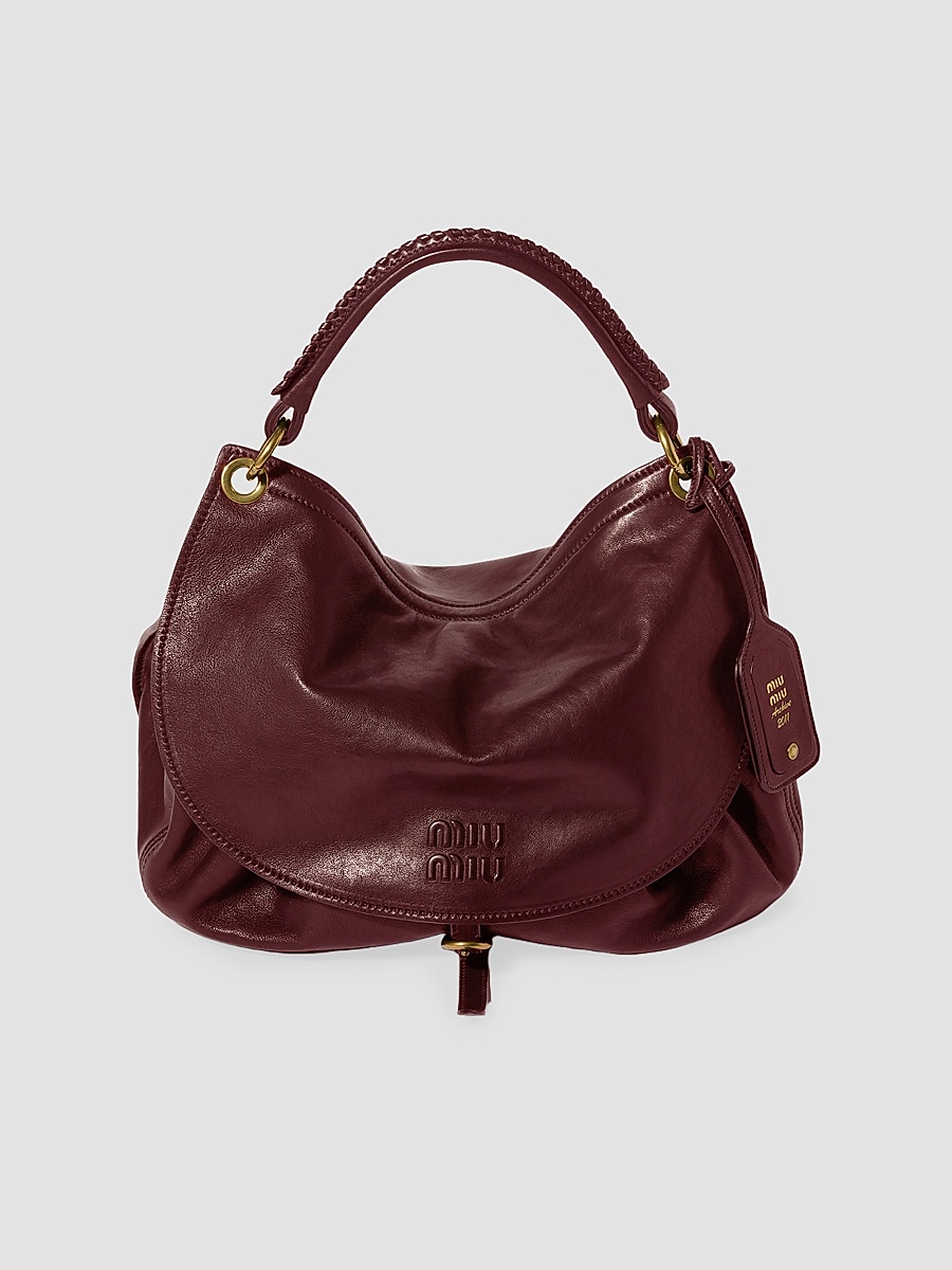 Women's Rendezvous Leather Hobo Bag - Dark Red