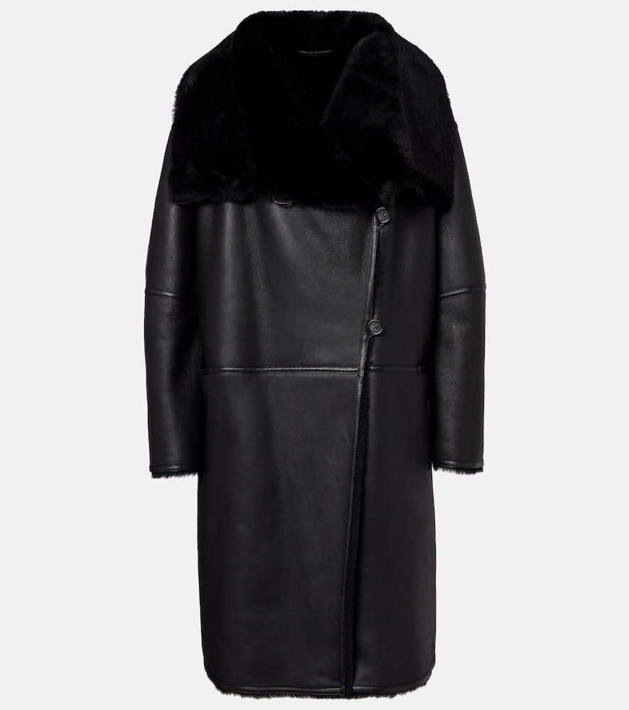 Shearling-lined leather coat