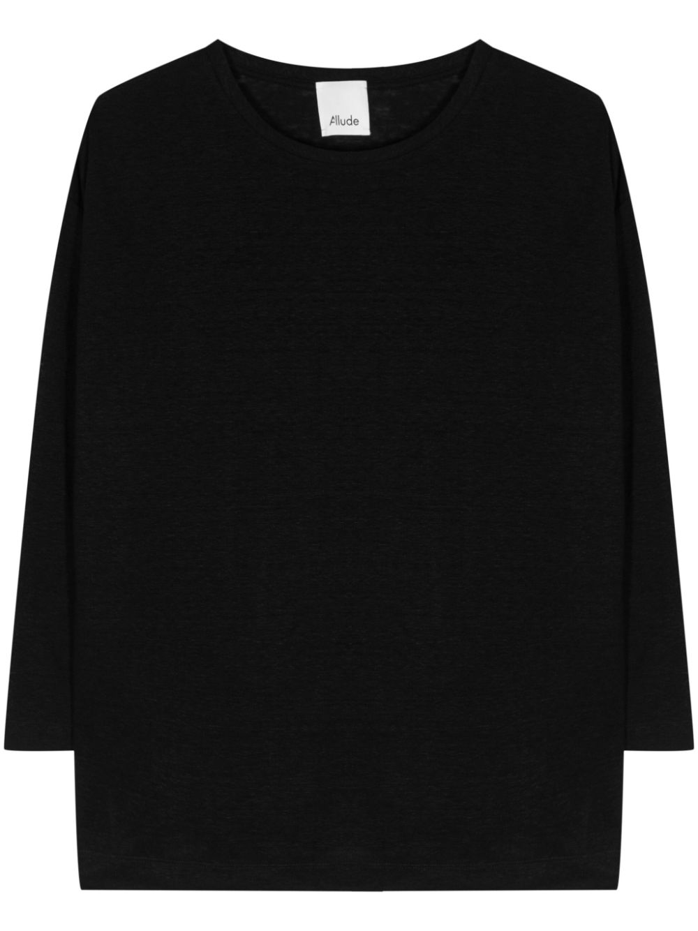 Drop-shoulder linen jumper - Black