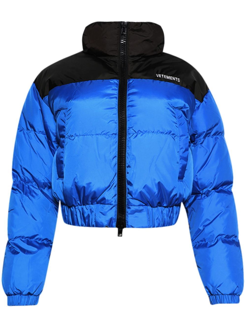Logo-print puffer jacket - Blue