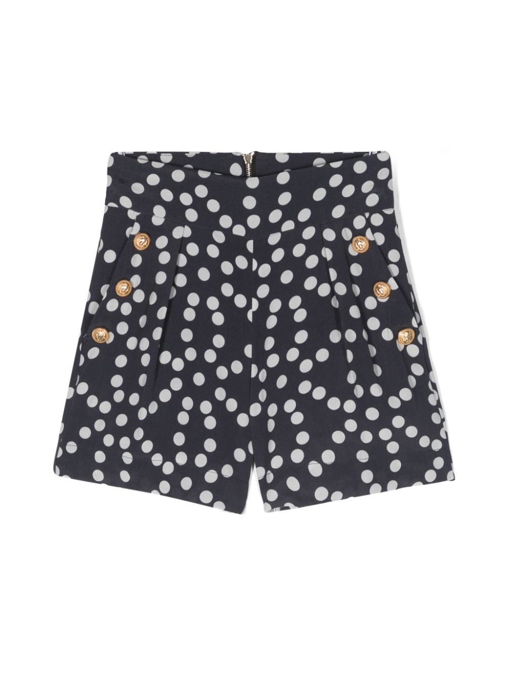 Lion-head buttoned shorts - Blue
