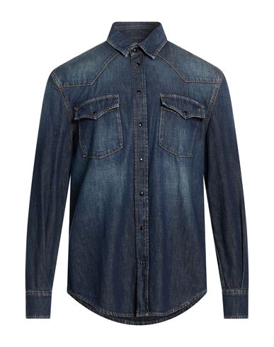 Man Denim shirt Blue Size L Cotton