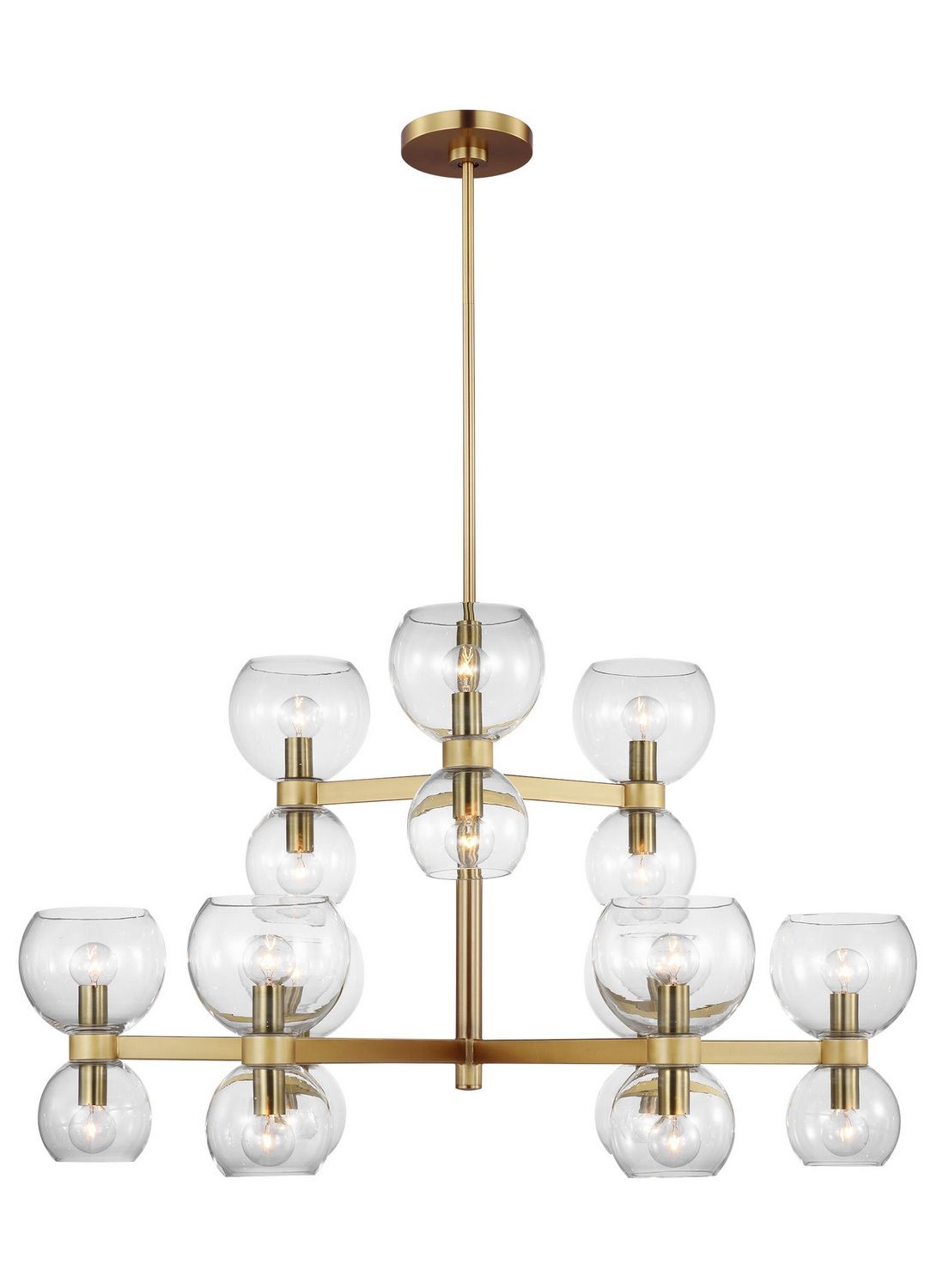 Visual Comfort Studio Londyn 18-Light Chandelier in Burnished Brass With Clear Glass by Kate Spade New York