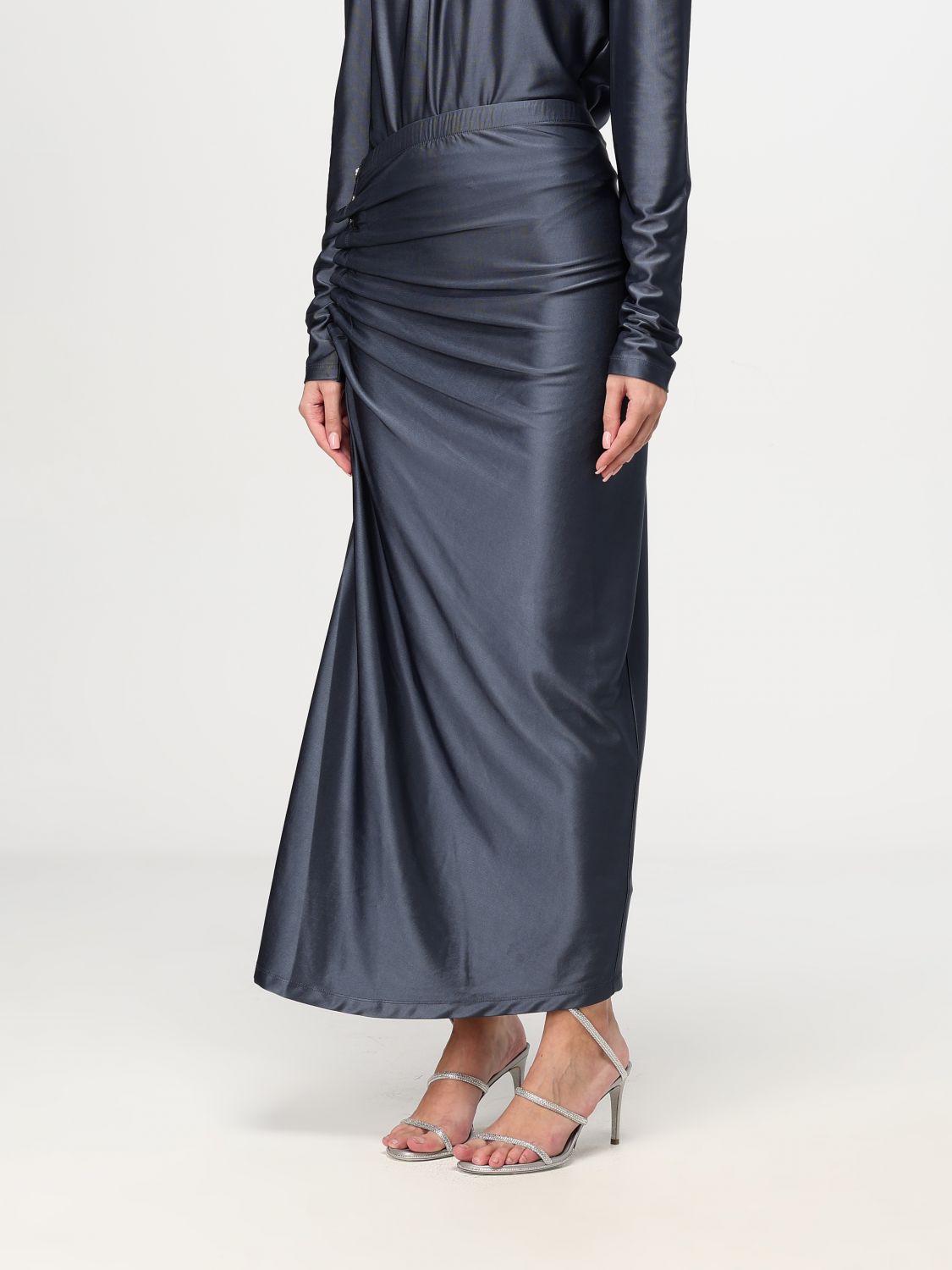 Draped-detail skirt - Green
