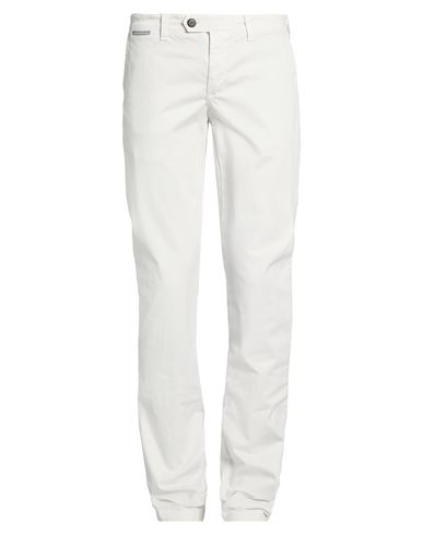 Man Pants White Size 30 Cotton, Elastane