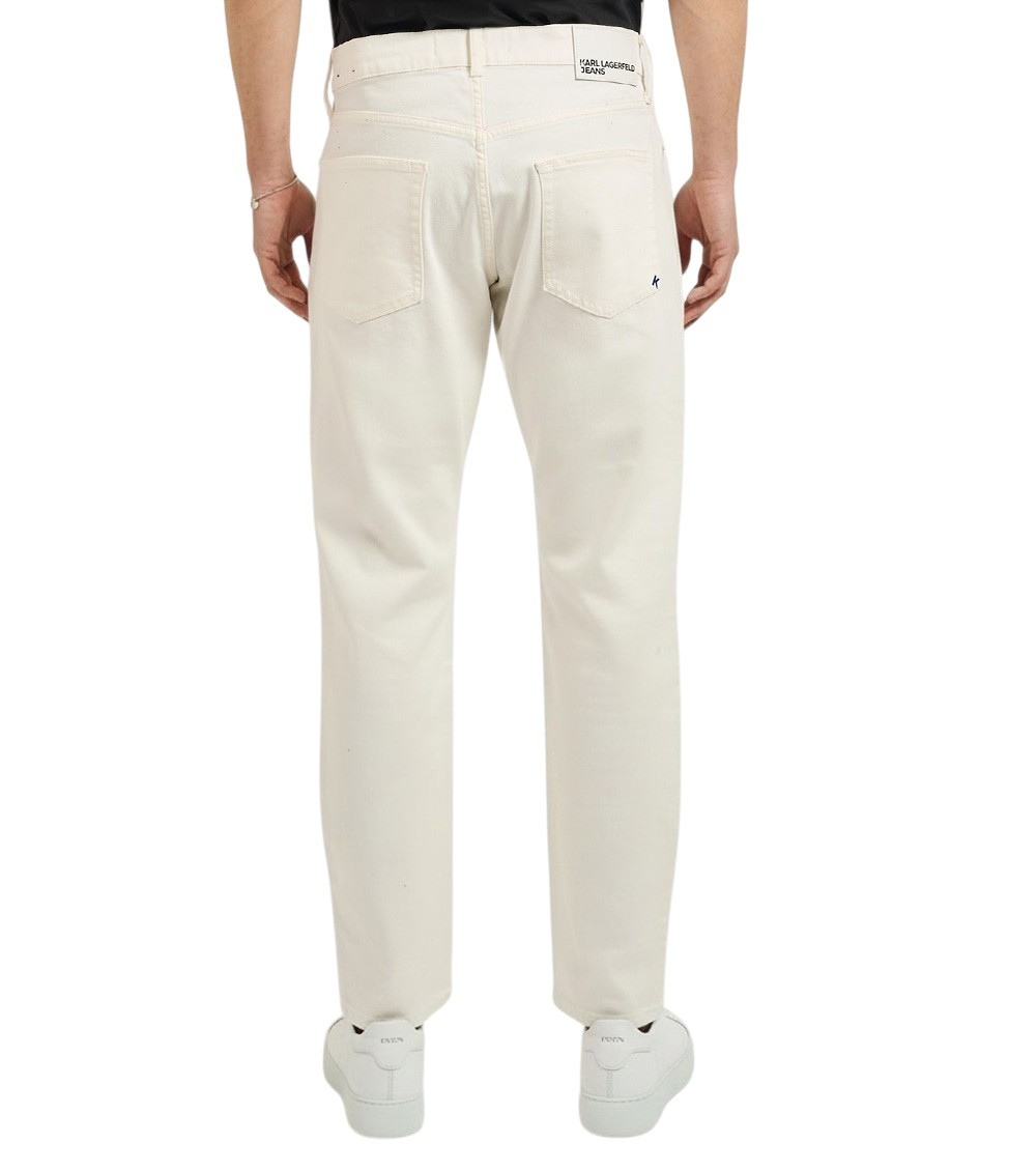 Off White Tapered Jeans