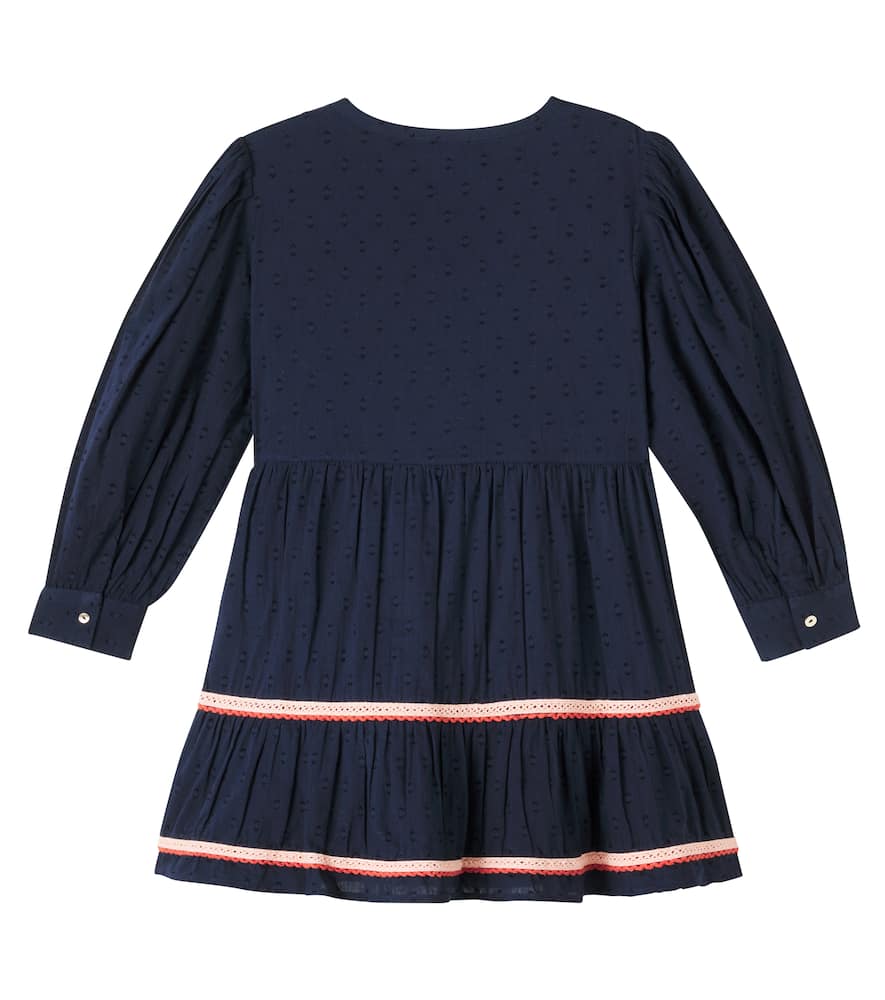 Clip embroidered cotton dress