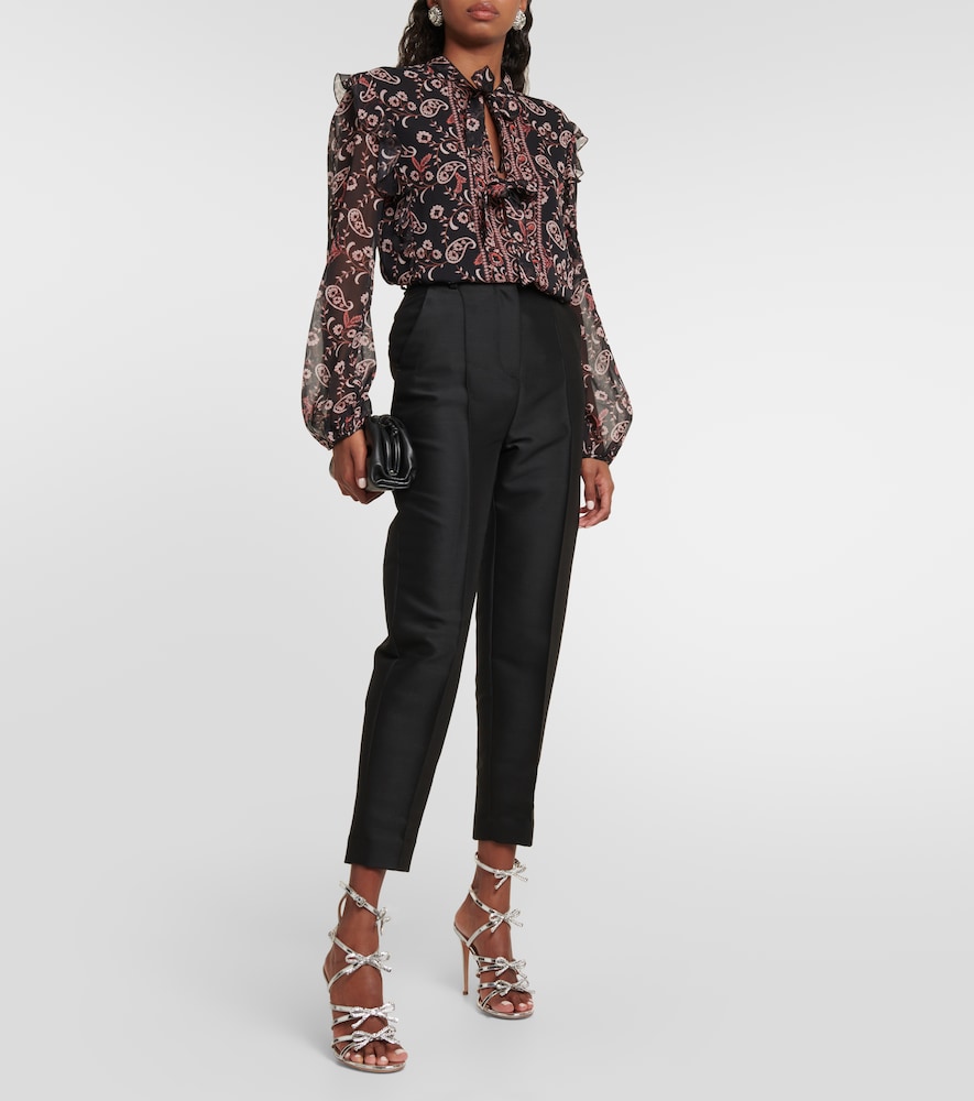 Printed silk blouse