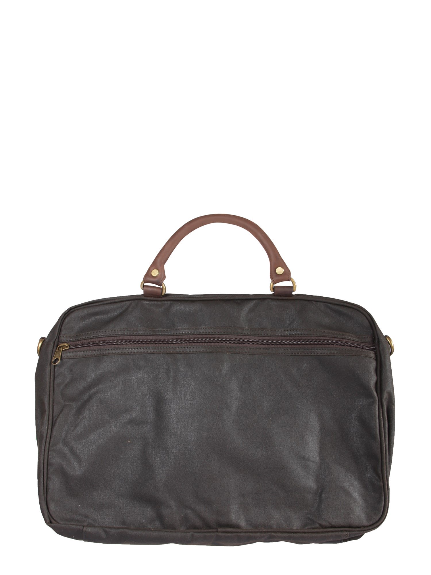 Waxed Cotton And Leather Briefcase 