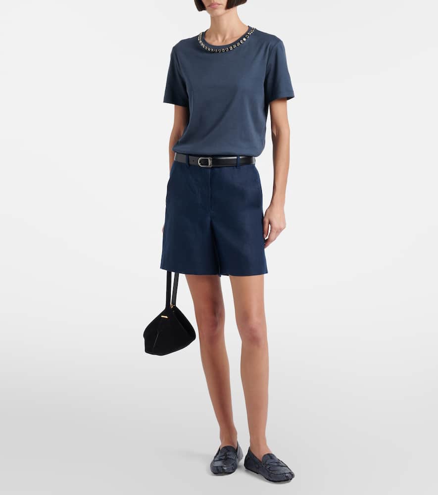 Bingo embellished cotton-blend T-shirt