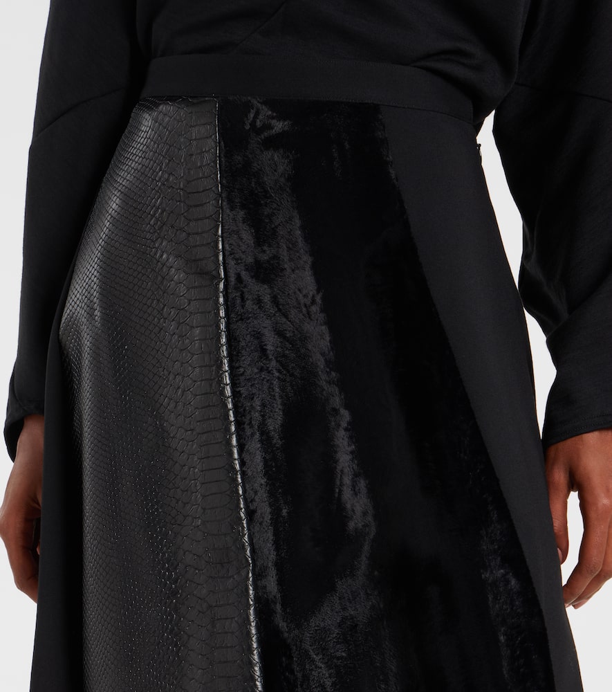High-rise wool-blend maxi skirt