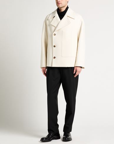Lardini Man Coat White Size 40 Wool, Polyamide