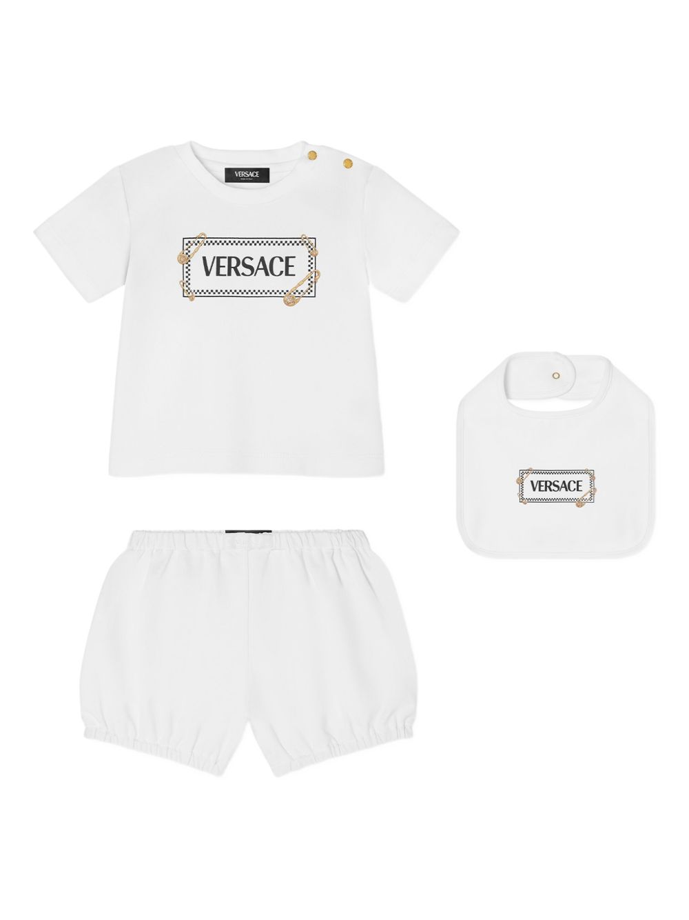 Logo-print short set - White