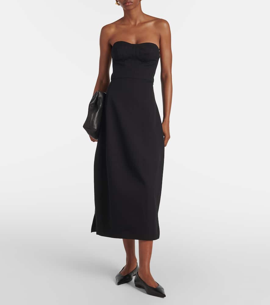 Jett cotton and wool corset dress
