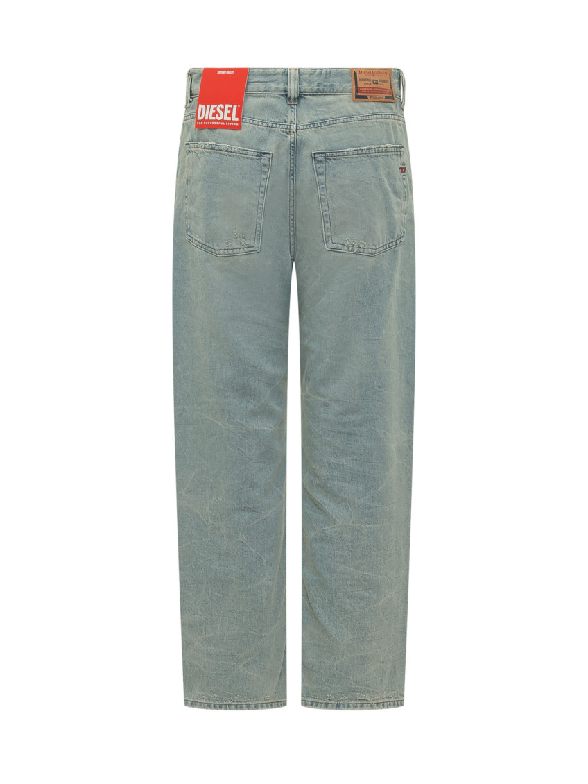 Blue Straight Mid Rise Jeans