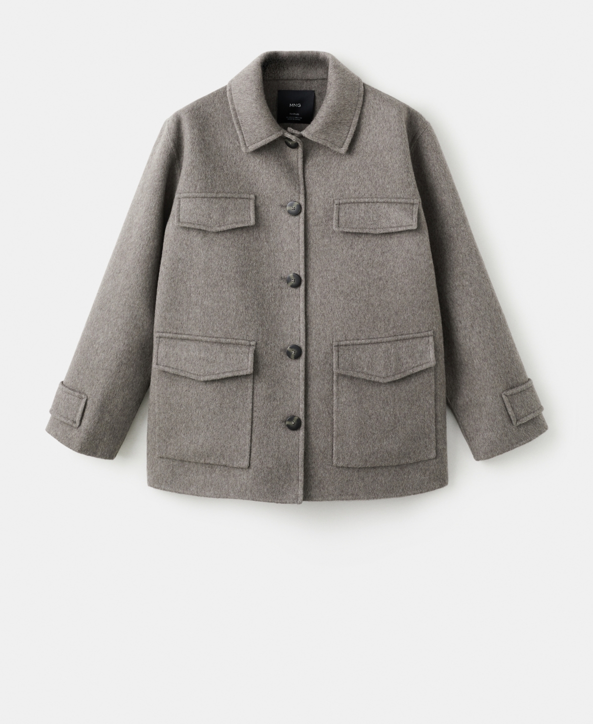 Women's Pockets Wool Jacket - Medium Brown