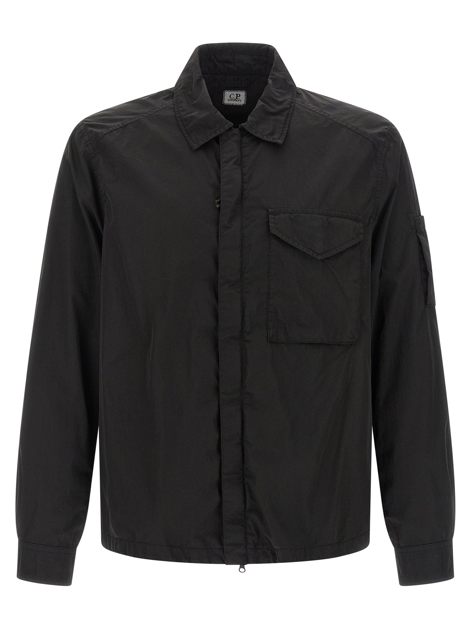 Garment-Dyed Chrome-R Overshirt — Black