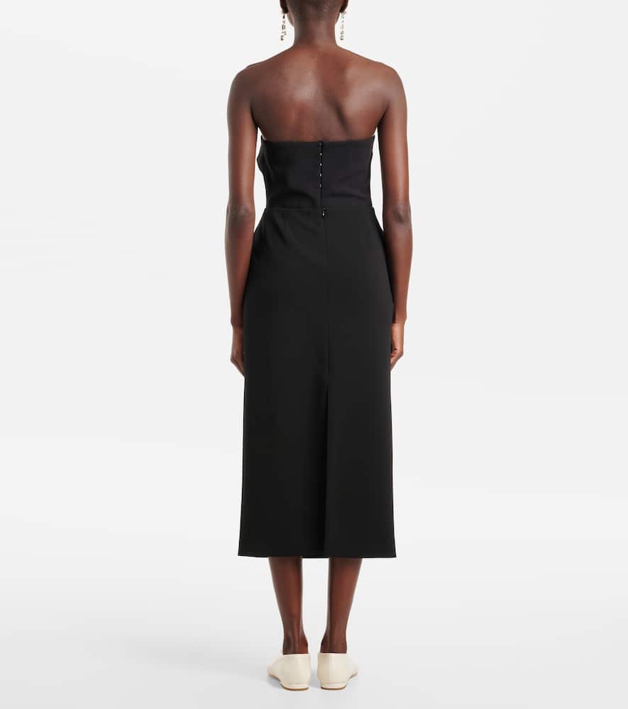 Floral-appliqué midi skirt