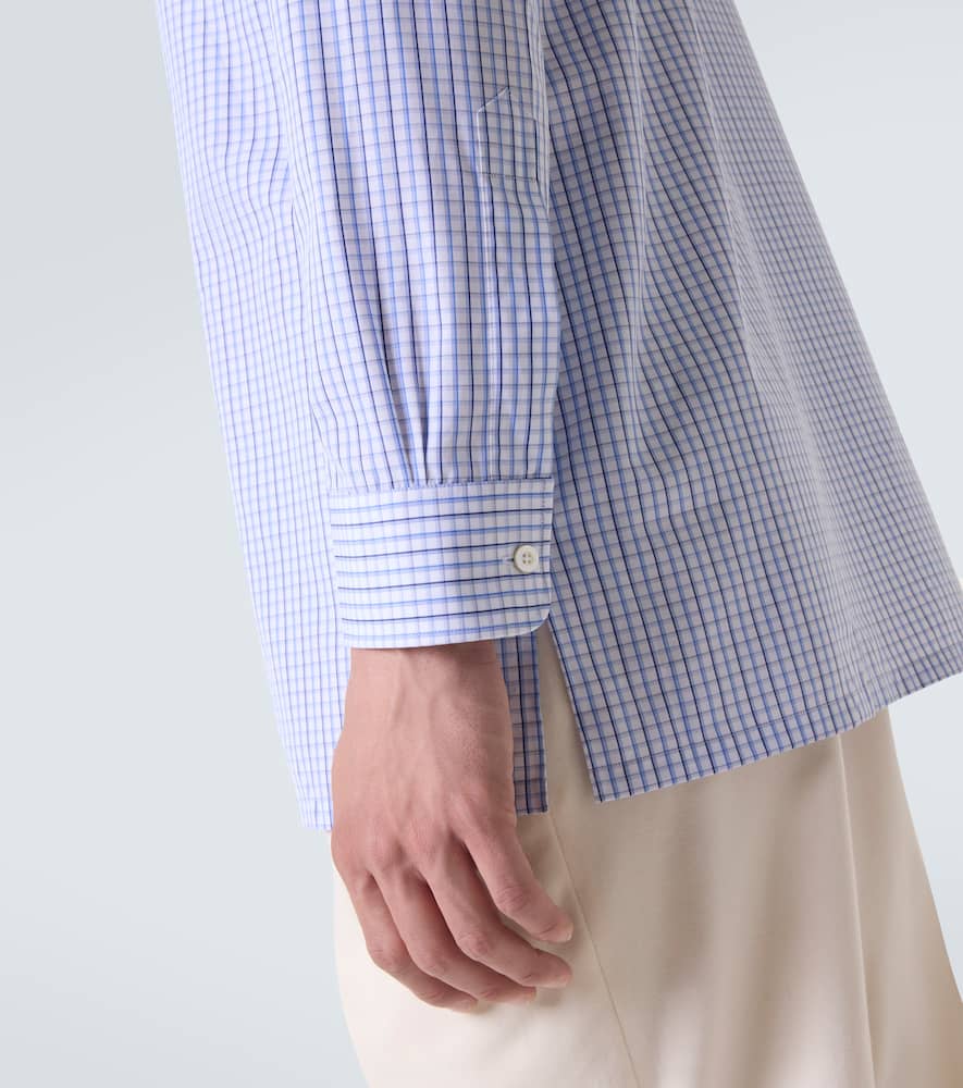 Checked cotton poplin shirt