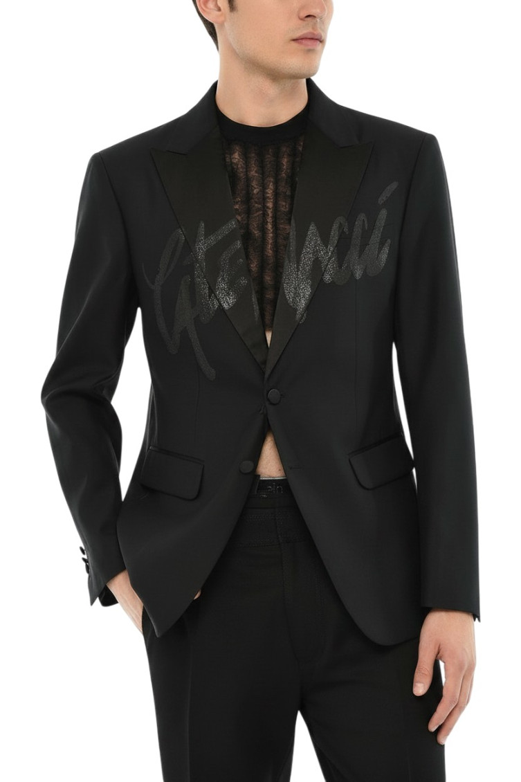 Black Peaked Lapel Blazer