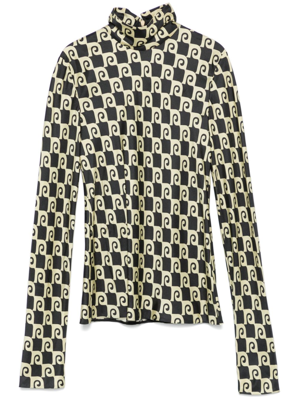 Roll-neck long-sleeve top - Yellow