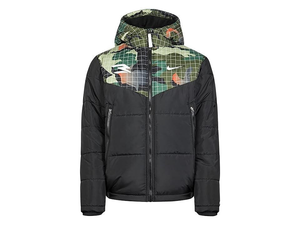 3BRAND Stadium Puffer Jacket Boys Black Long Sleeve Full Zip GBO46