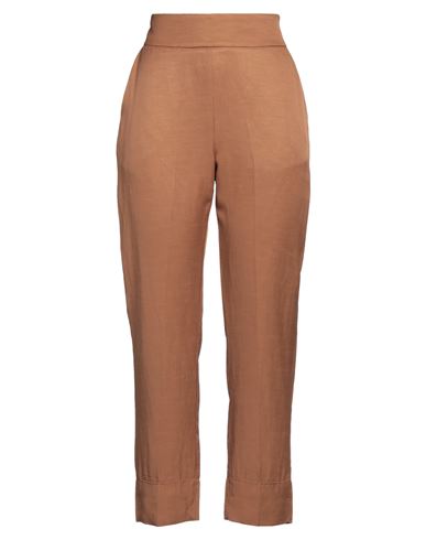 Alessia Santi Woman Pants Tan Size 6 Viscose, Linen