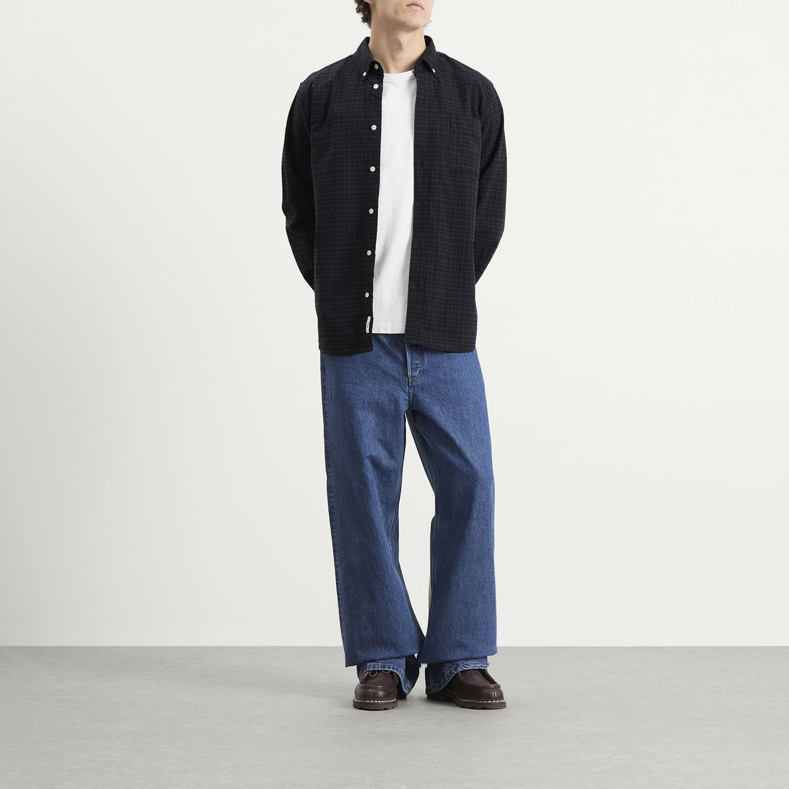 Men's Creek Heavy Flannel Check Overshirt Navy