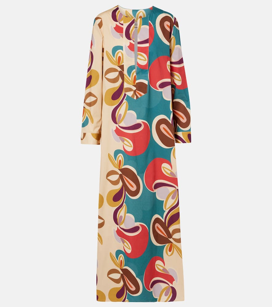 Printed cotton-blend kaftan