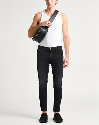 Man Jeans Black Size 33 Cotton, Elastane