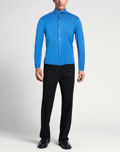 Man Shirt Blue Size 42 Cotton