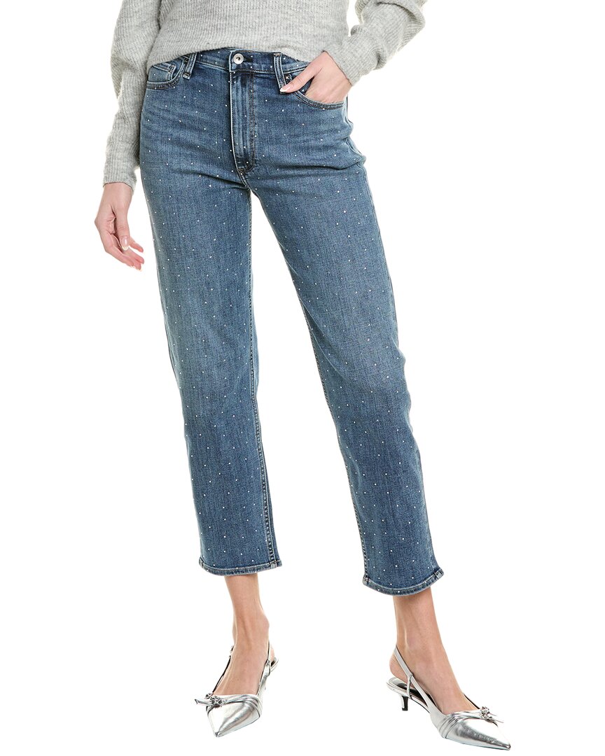 Hattie Medium Wash Jewels Ankle Straight Jean