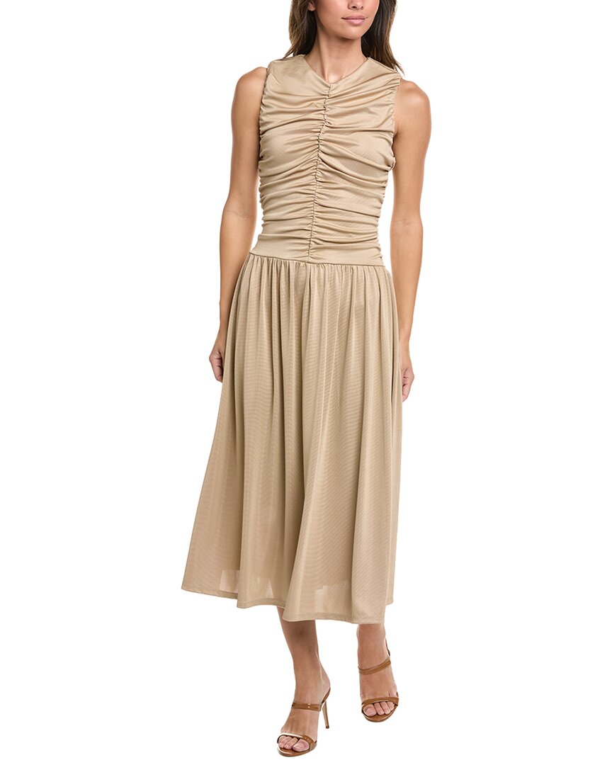 Drawstring A-Line Midi Dress