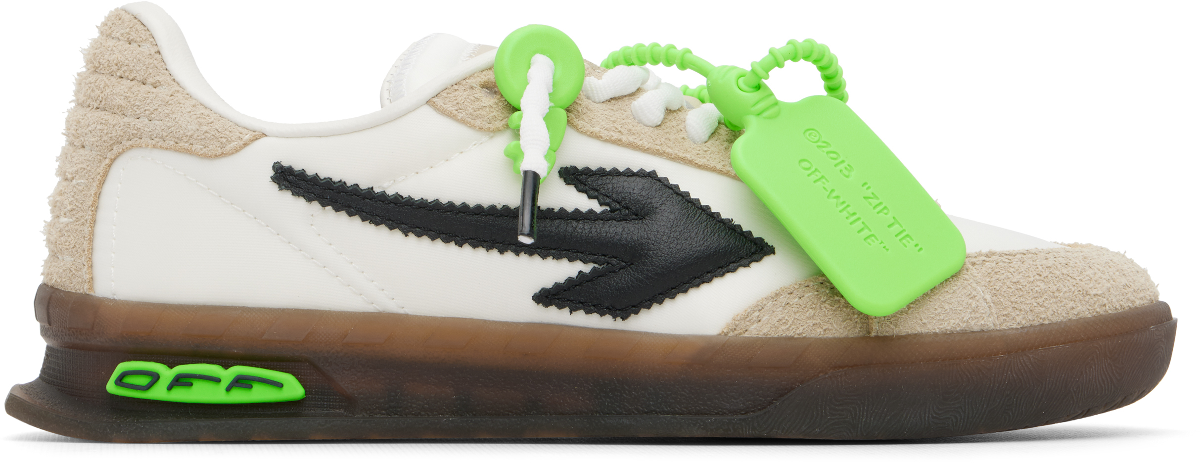 White & Beige New Slim Sneakers